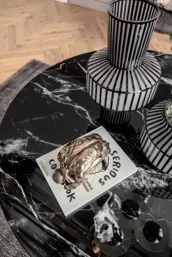 Tisch Solo Marble Schwarz Ø110