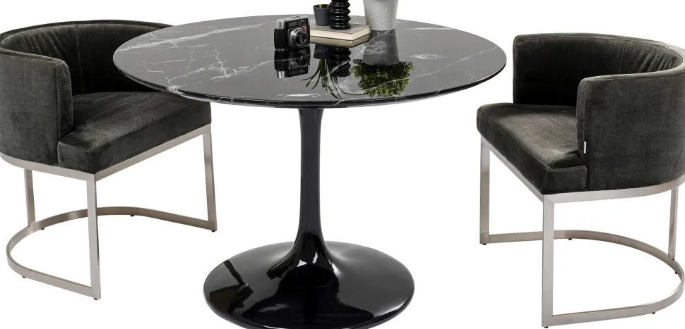 Tisch Solo Marble Schwarz Ø110