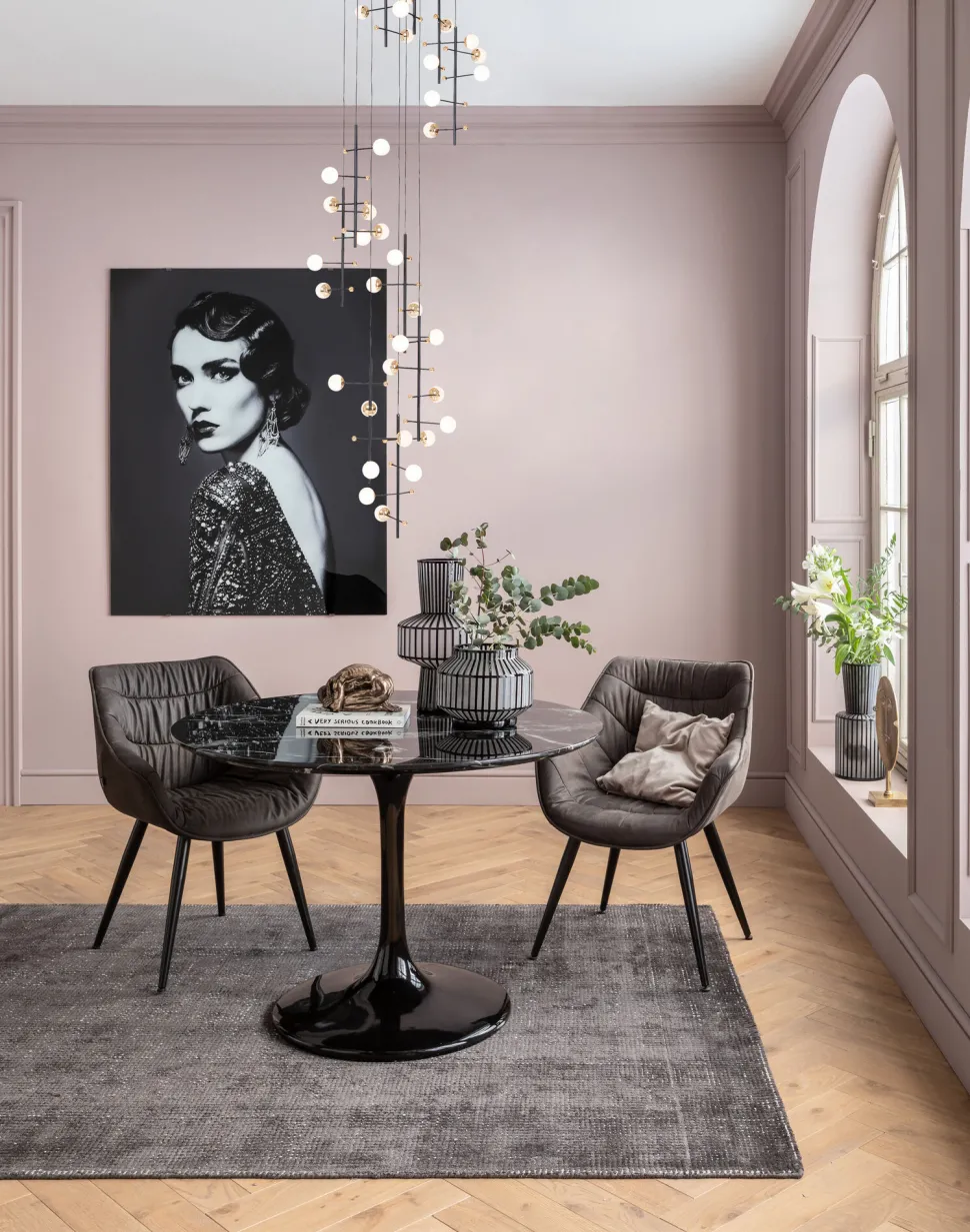 Tisch Solo Marble Schwarz Ø110