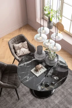 Tisch Solo Marble Schwarz Ø110