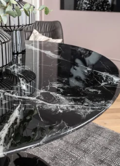 Tisch Solo Marble Schwarz Ø110
