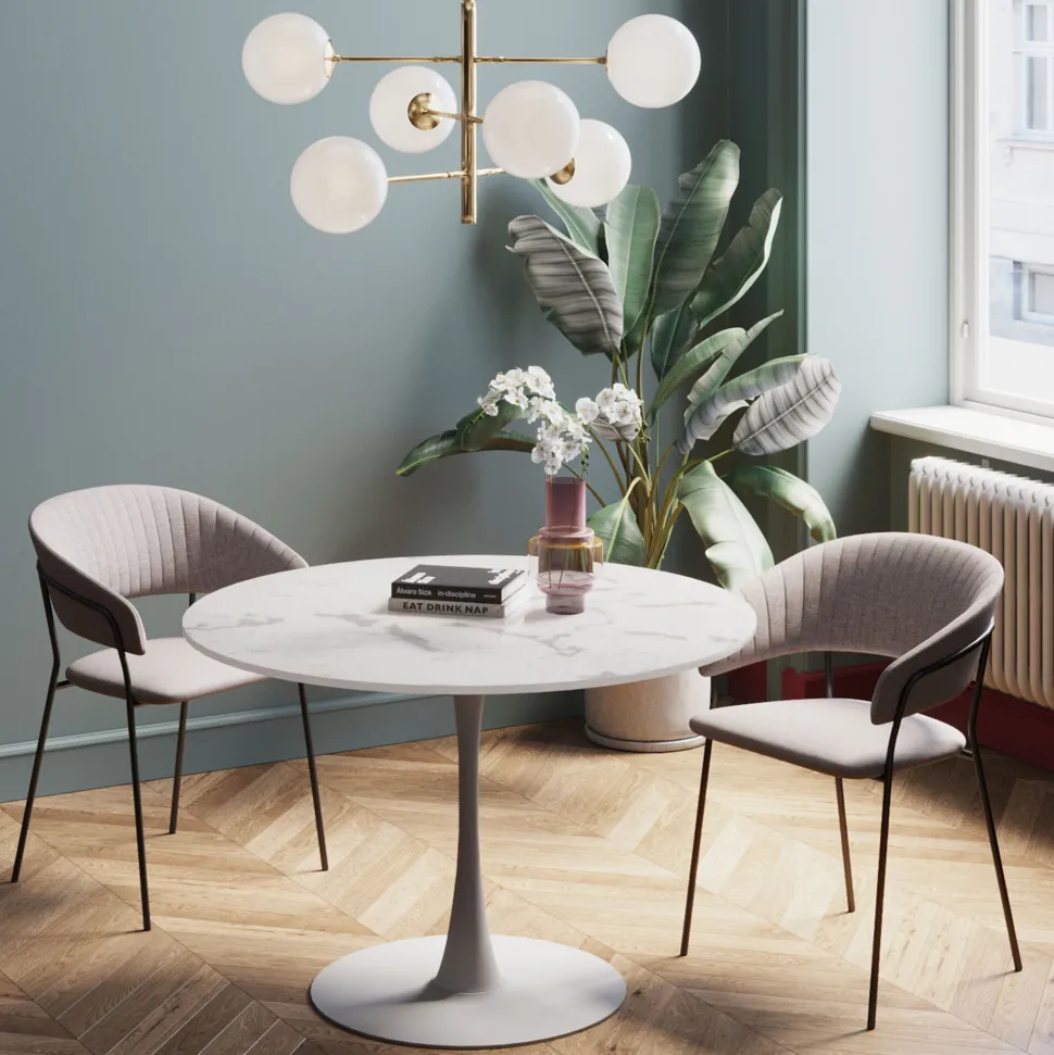 Tisch Veneto Marmor Weiß Ø110cm