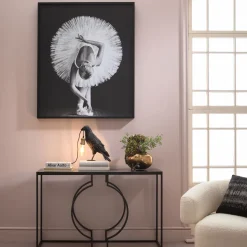 Tischleuchte Animal Crow Matt Schwarz 34cm