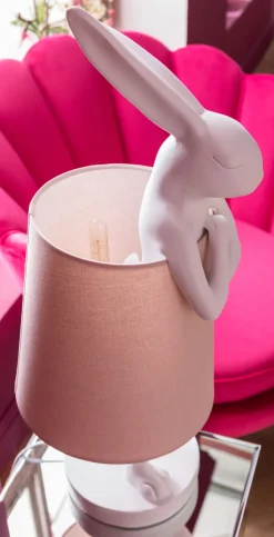 Tischleuchte Animal Rabbit Weiß/Rosa 68cm