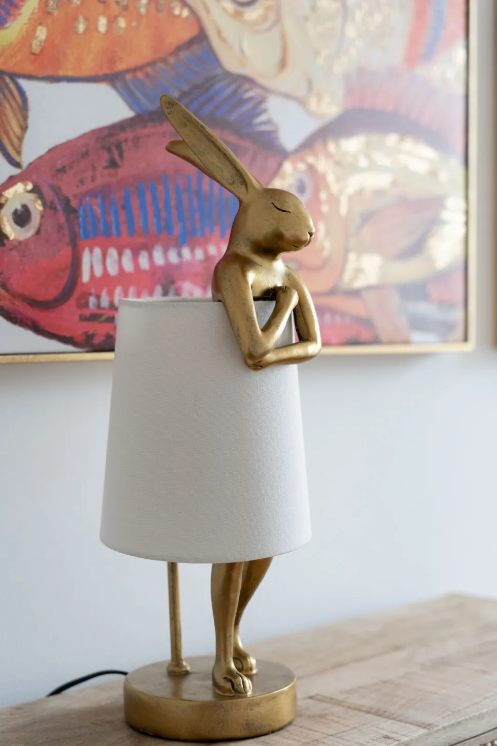 Tischleuchte Animal Rabbit Gold/Weiß 50cm