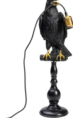 Tischleuchte Animal Sitting Crow Matt Schwarz 61cm