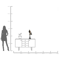 Tischleuchte Animal Sitting Crow Matt Schwarz 61cm