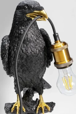 Tischleuchte Animal Sitting Crow Matt Schwarz 61cm