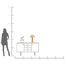 Tischleuchte Cloudy Rund Ecru 49cm