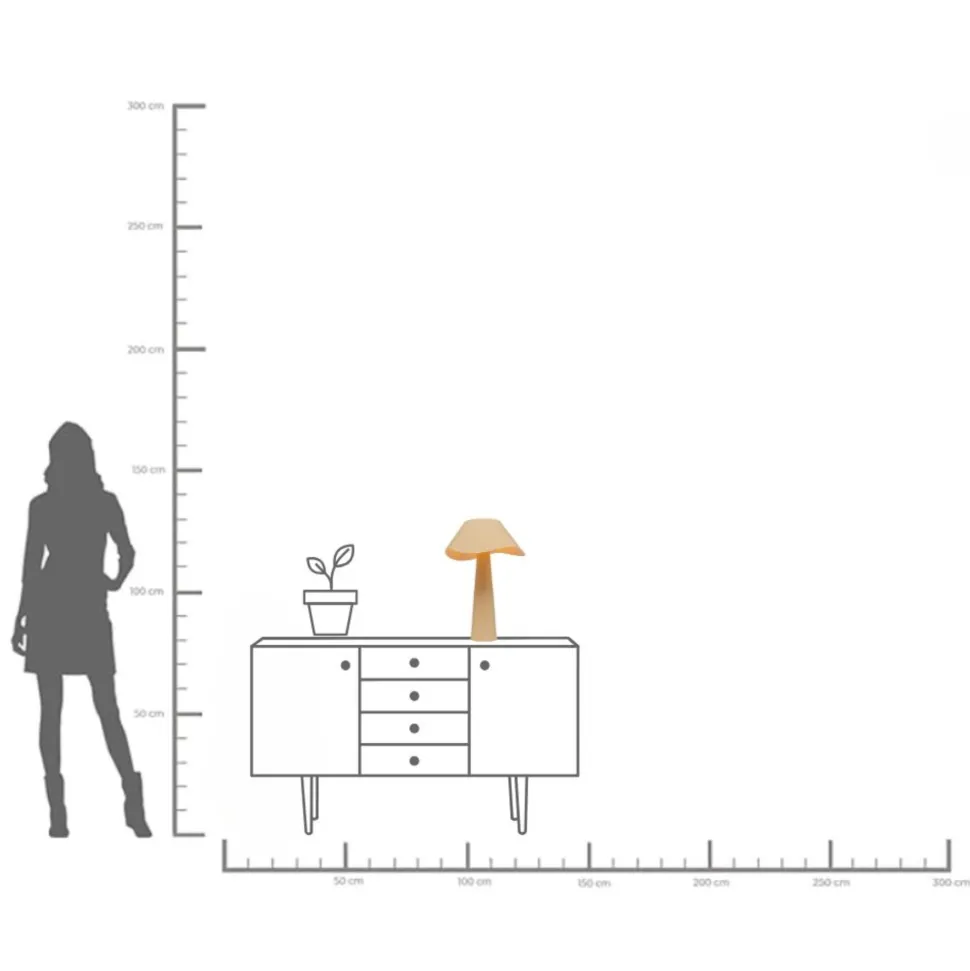 Tischleuchte Cloudy Rund Ecru 49cm