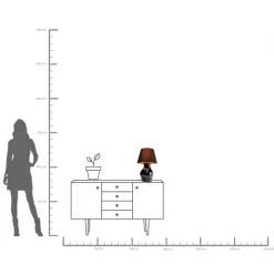 Tischleuchte Donna Schwarz 48cm