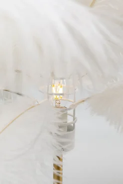 Tischleuchte Feather Palm Weiß 60cm