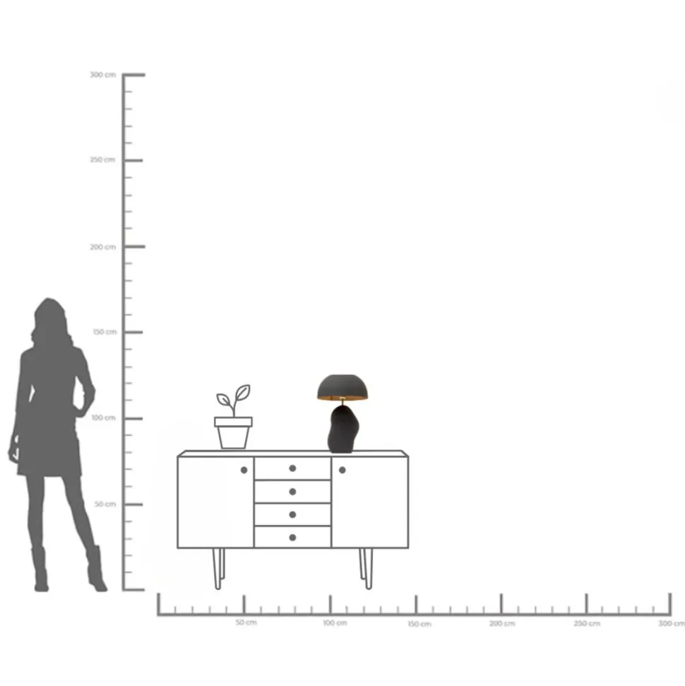 Tischleuchte Nube Schwarz 48cm