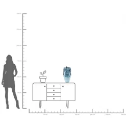 Vase Butterflies Lightblue 50cm