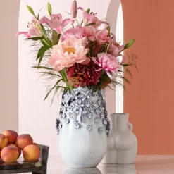 Vase Butterflies Lightblue 35cm