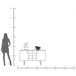 Vase Half Face Anthrazit 31cm