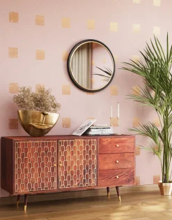 Vase Half Face Gold 46cm