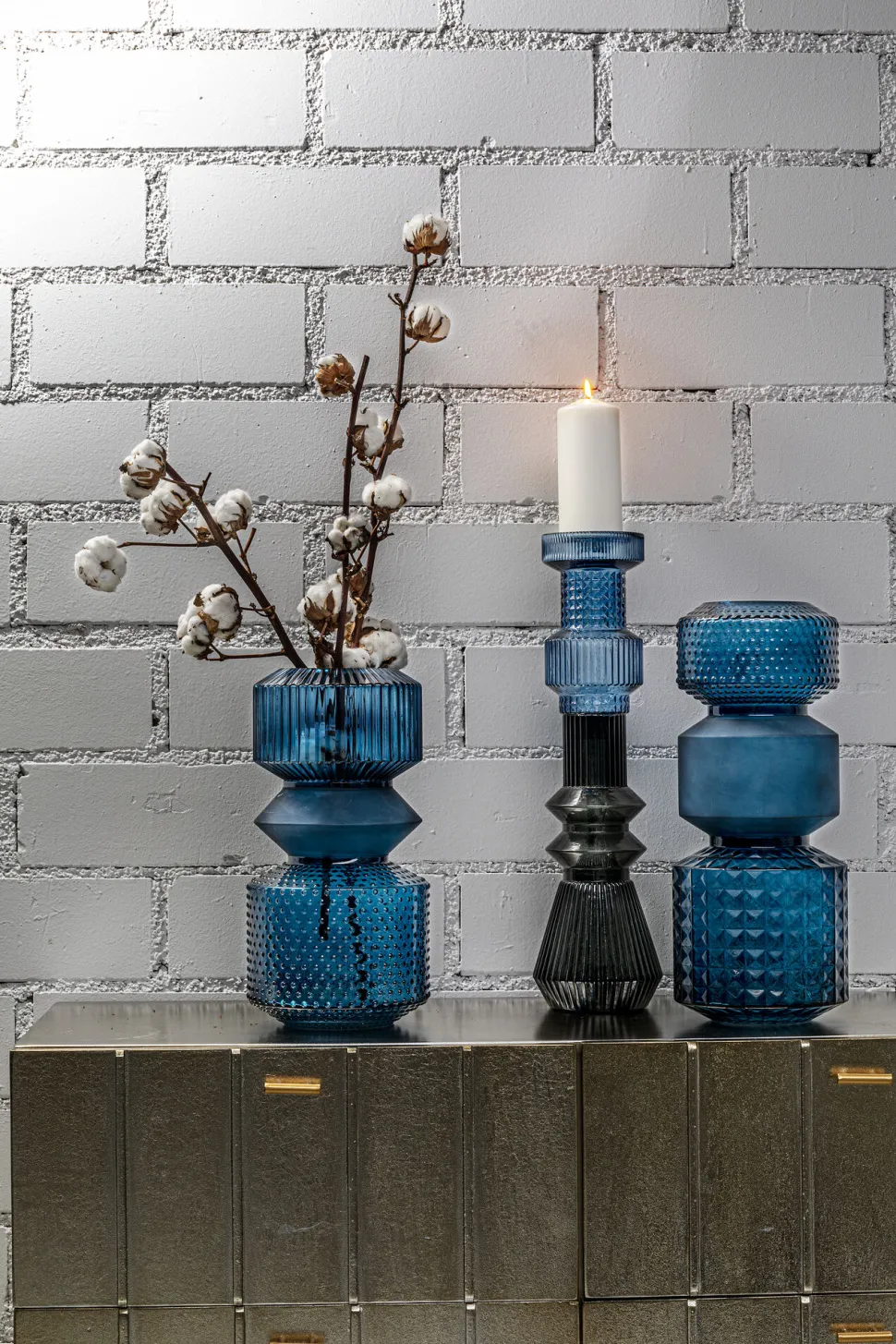 Vase Marvelous Duo Blau 42cm