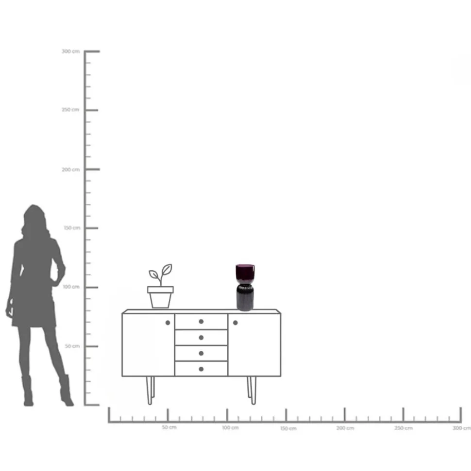 Vase Marvelous Duo Pink Grau 40cm