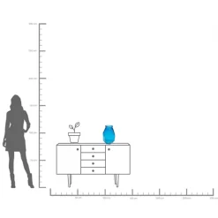 Vase Origami Blau 35cm