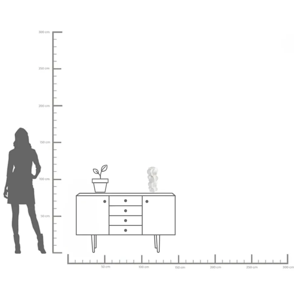 Vase Viento Weiß 35cm