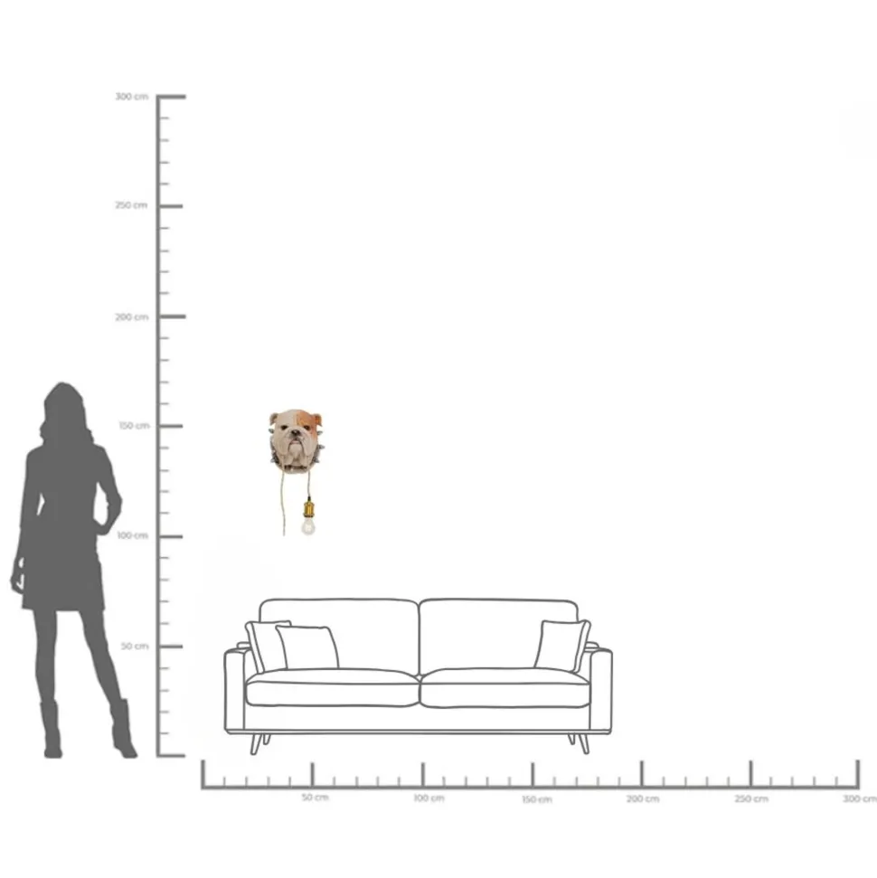 Wandleuchte Animal Dog Head 25cm