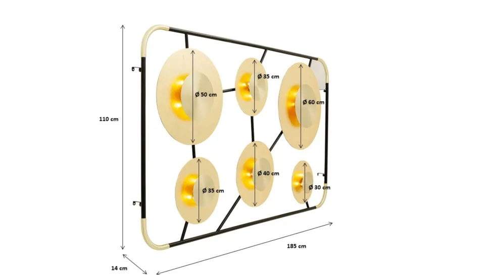 Wandleuchte Disc 6er