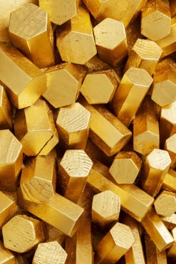 Wandobjekt Mikado Gold 120x120cm