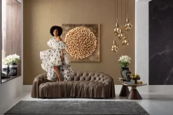 Wandobjekt Mikado Gold 120x120cm