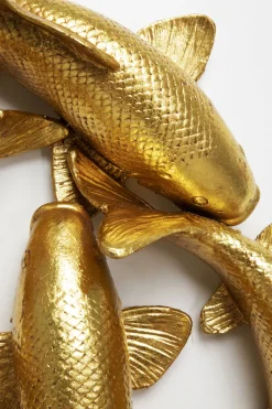 Wandobjekt School of Koi Gold Ø102cm