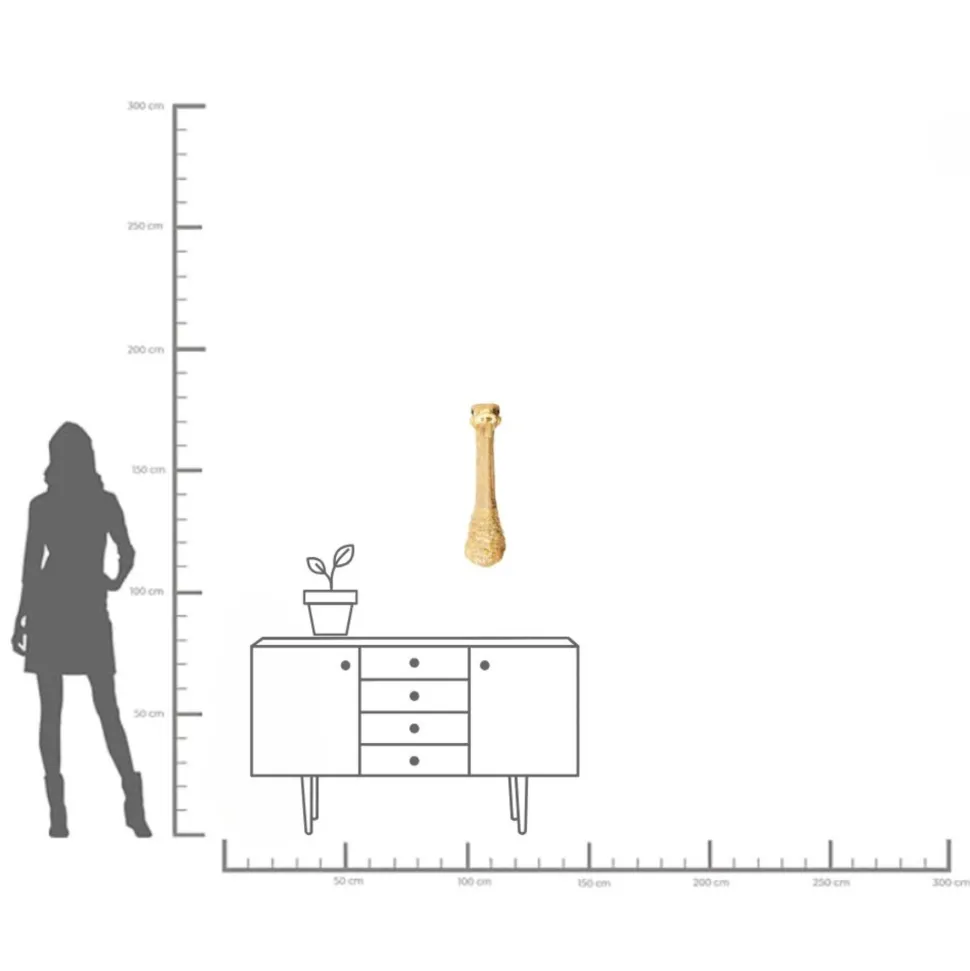 Wandschmuck Ostrich Gold 19x72cm