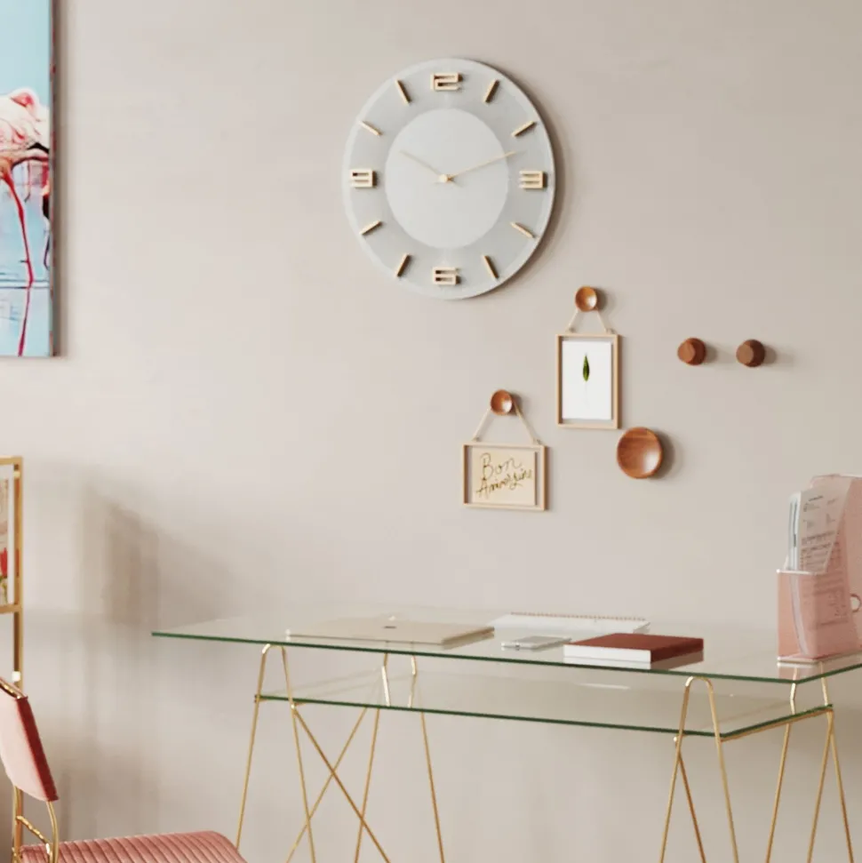 Wanduhr Leonardo Weiß/Gold ��49cm