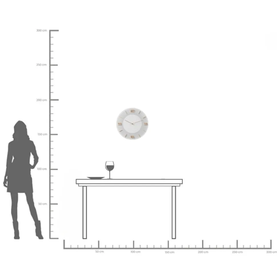 Wanduhr Leonardo Weiß/Gold ��49cm