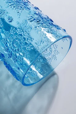Wasserglas Ice Flowers Blau