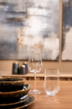 Weinglas Diamond Gold Rim