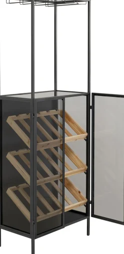 Weinregal Porto Bar Schwarz 60x170cm